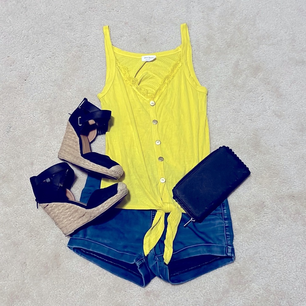 Bundle me and get me for free! Face Kisses Yellow Tank Top